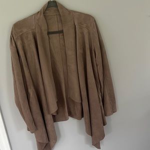 Mocha brown faux suede jacket